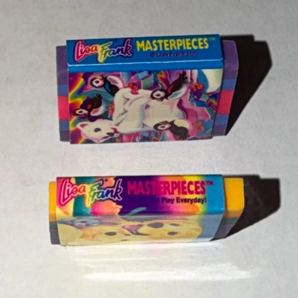 Vintage Lisa Frank Stationery Set Pencils Erasers Bookmark Hollywood Bear 90s‎